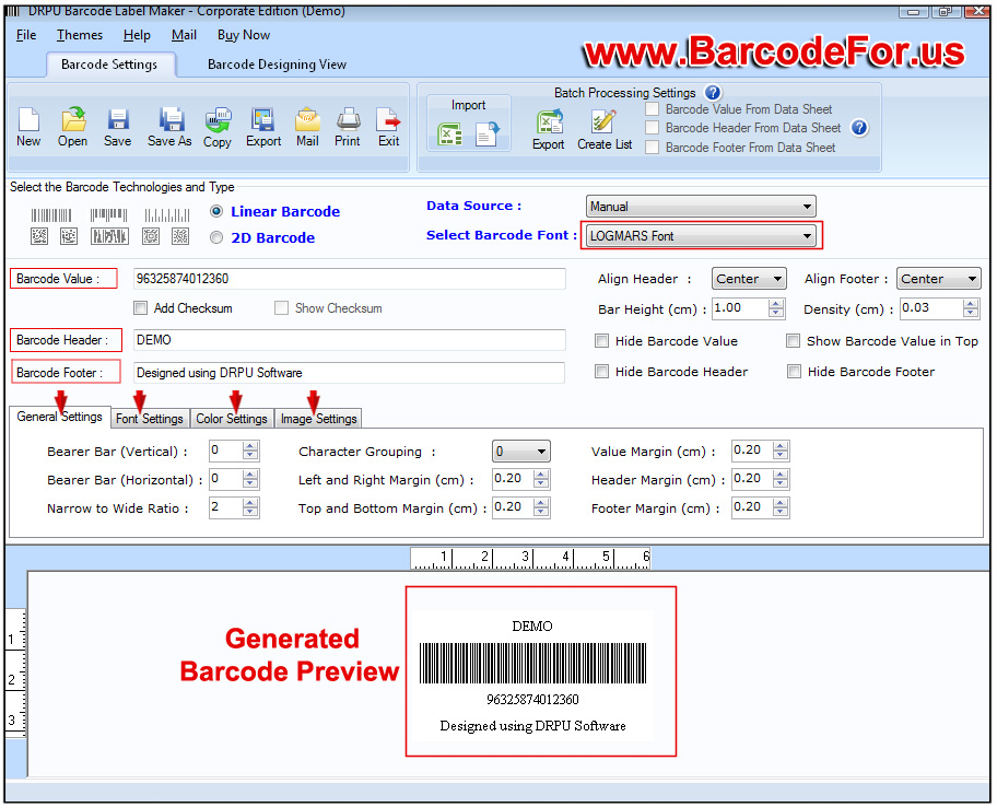 Barcode Setting